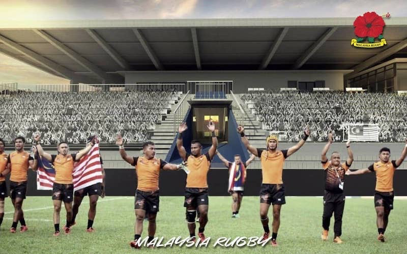 マレーシアの国立ラグビースタジアムの完成イメージ